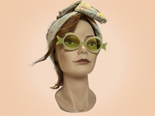 BOZ MoonFish – Lunettes de soleil vintage de collection – Acétate vert sculpté – Fabriquées en France (Jura)