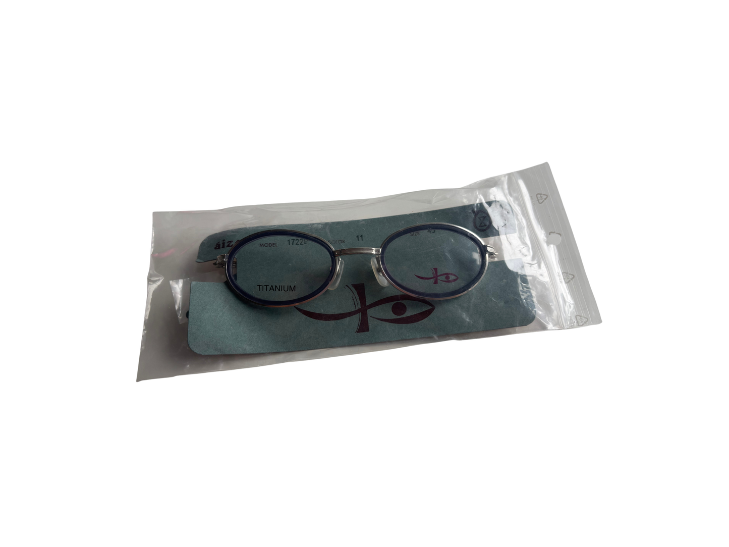 AIZO Lunettes de vue de collection titane bleu marine – Modèle 1722P – Made in Japan