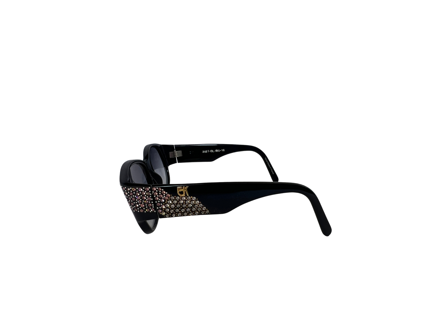 Emmanuelle Khanh - Lunettes de soleil Vintage noires à Strass - Modèle 2021 BL / RS 16