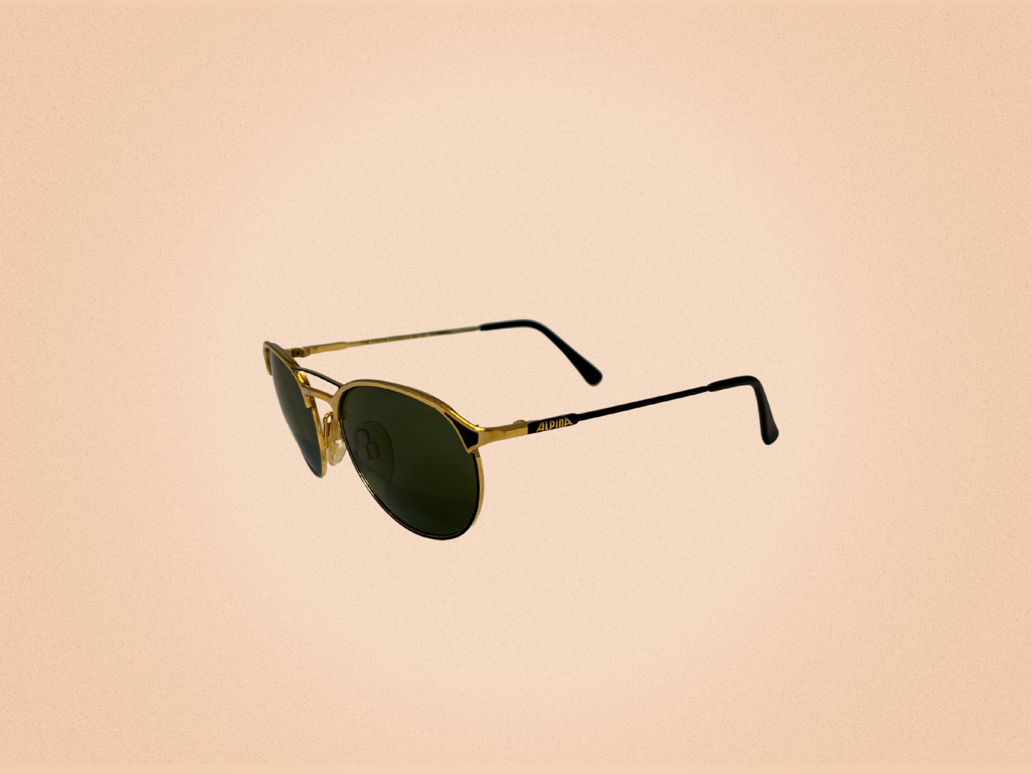 Alpina "The Virgin" – Lunettes de soleil vintage 80s – Modèle 2509203 – Noir & Doré – Collector allemand