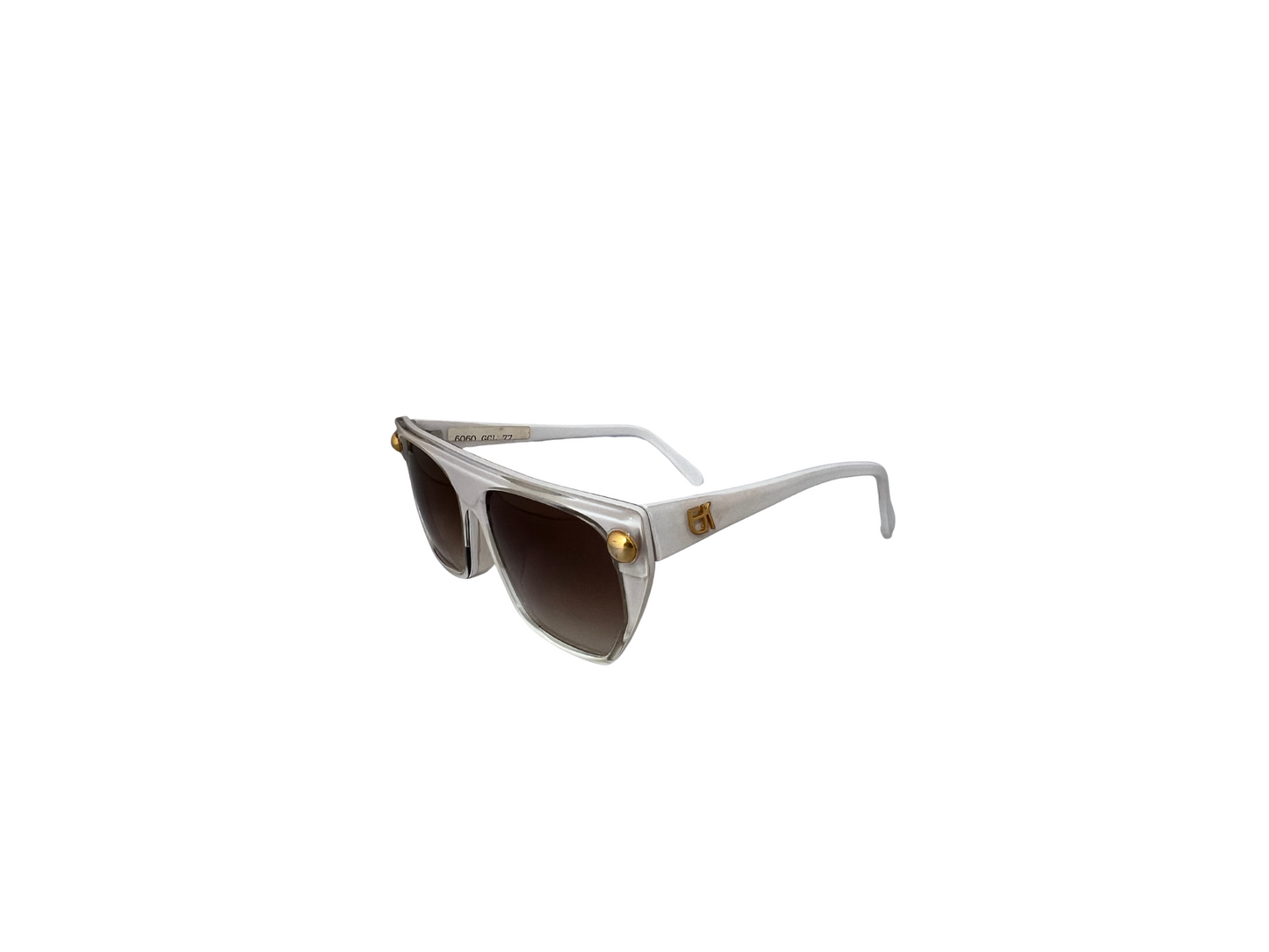 Emmanuelle Khanh - Lunettes de soleil Vintage blanches - Modèle 6060 GCL 77