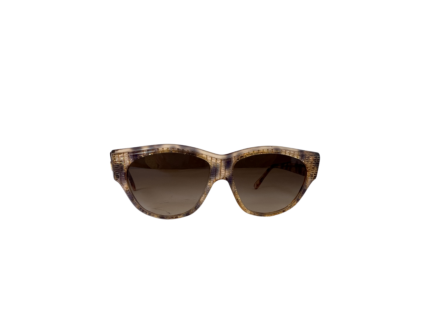 Emmanuelle Khanh - Lunettes de soleil Vintage dorées et violet / bleu - Modèle super rare 15310 4848706