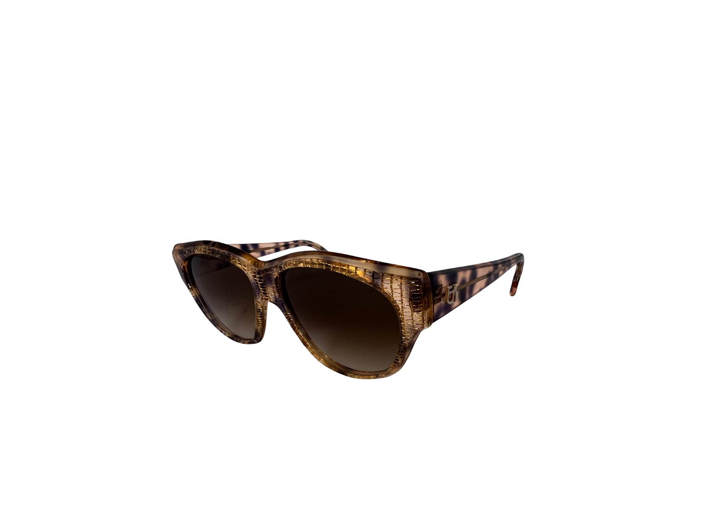 Emmanuelle Khanh - Lunettes de soleil Vintage dorées et violet / bleu - Modèle super rare 15310 4848706