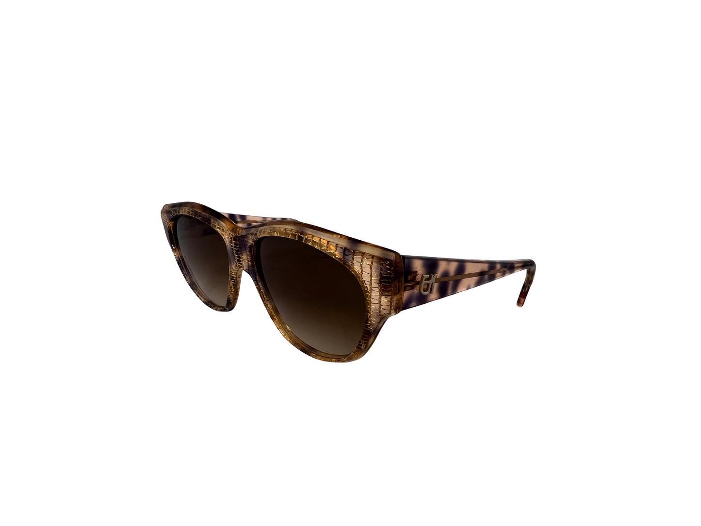 Emmanuelle Khanh - Lunettes de soleil Vintage dorées et violet / bleu - Modèle super rare 15310 4848706