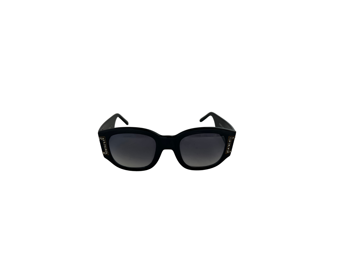 Emmanuelle Kahnh Sport Optique - Lunettes de soleil à Strass Vintage - Noir - Handmade in France - Modèle 6495 - BL - 16 - S