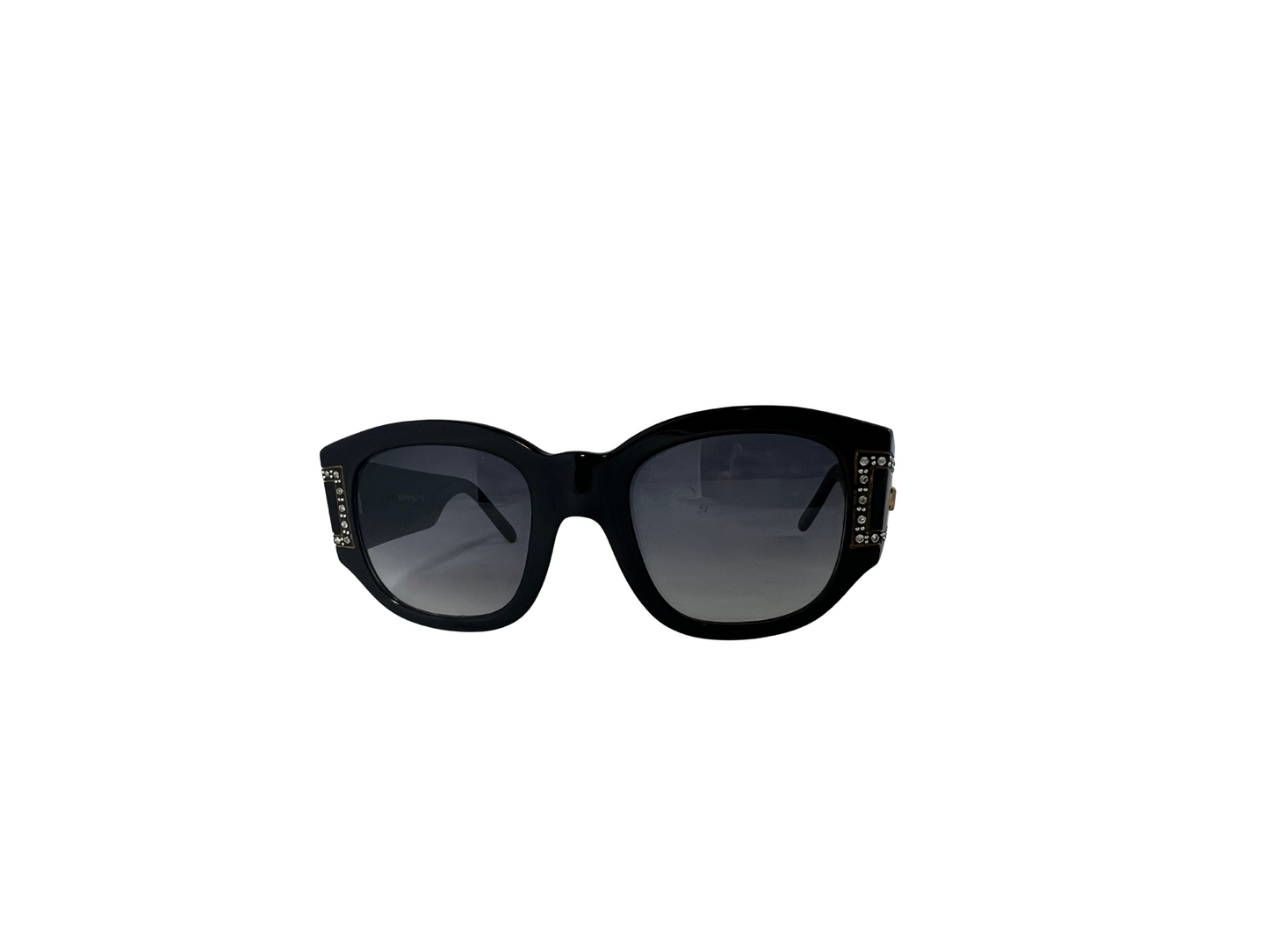 Emmanuelle Kahnh Sport Optique - Lunettes de soleil à Strass Vintage - Noir - Handmade in France - Modèle 6495 - BL - 16 - S