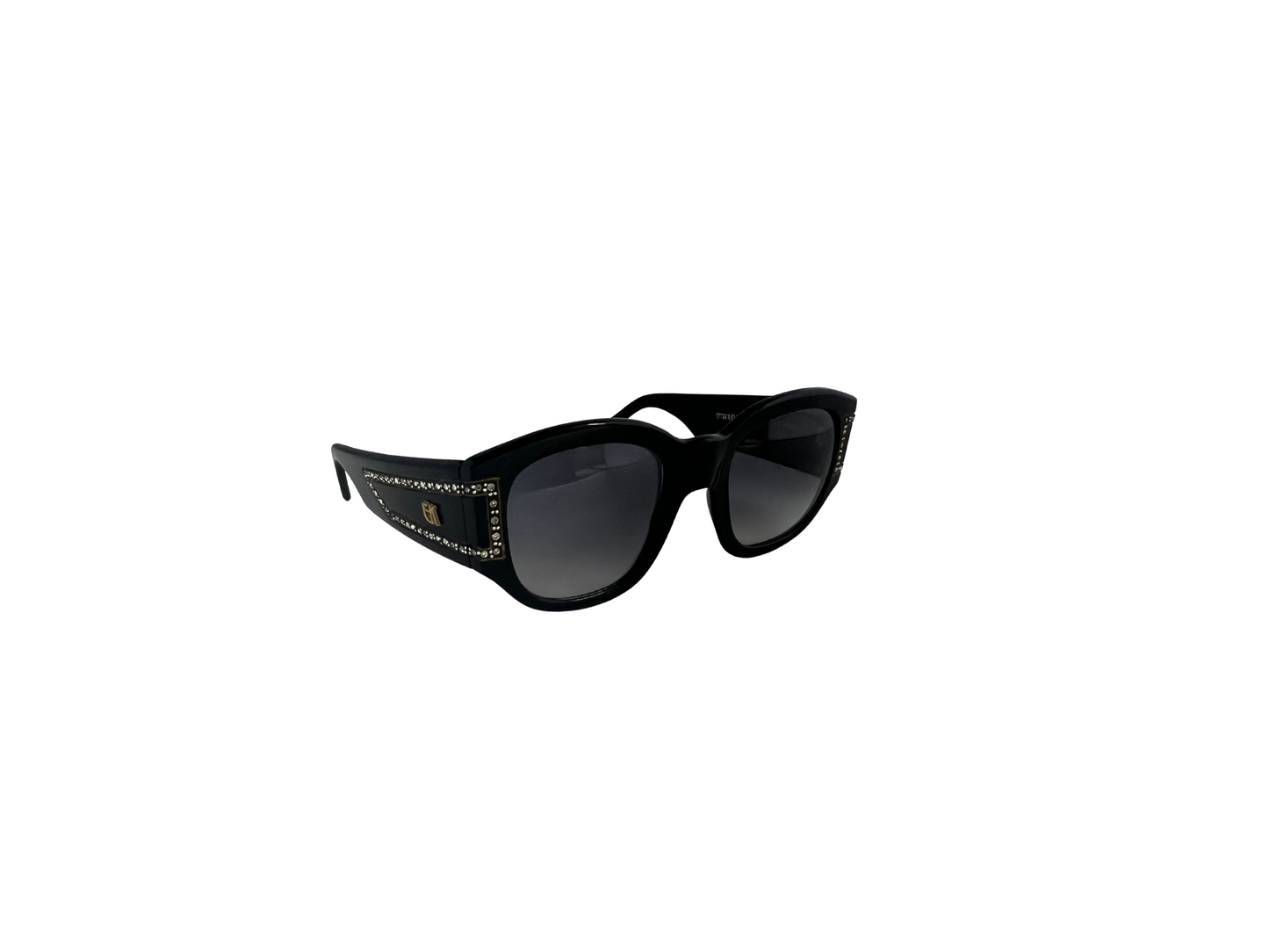 Emmanuelle Kahnh Sport Optique - Lunettes de soleil à Strass Vintage - Noir - Handmade in France - Modèle 6495 - BL - 16 - S