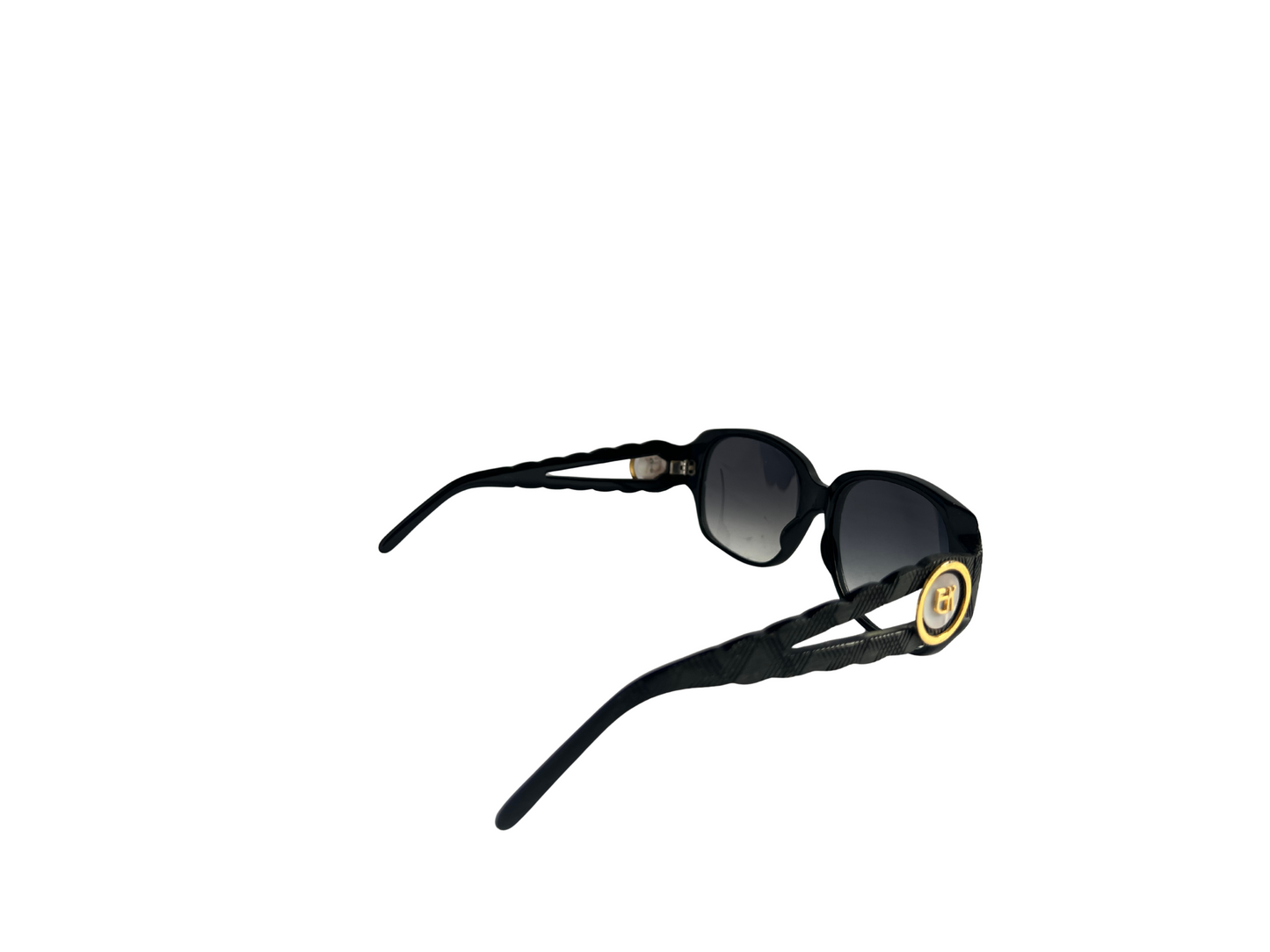 Emmanuelle Khanh - Lunettes de soleil Vintage Noires texturées - Modèle extrêmement rare