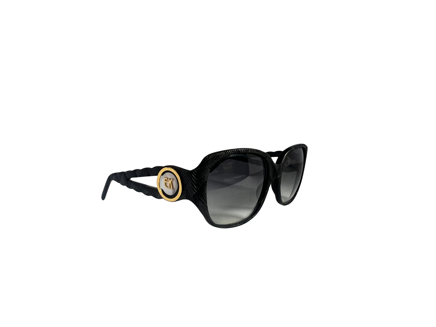 Emmanuelle Khanh - Lunettes de soleil Vintage Noires texturées - Modèle extrêmement rare