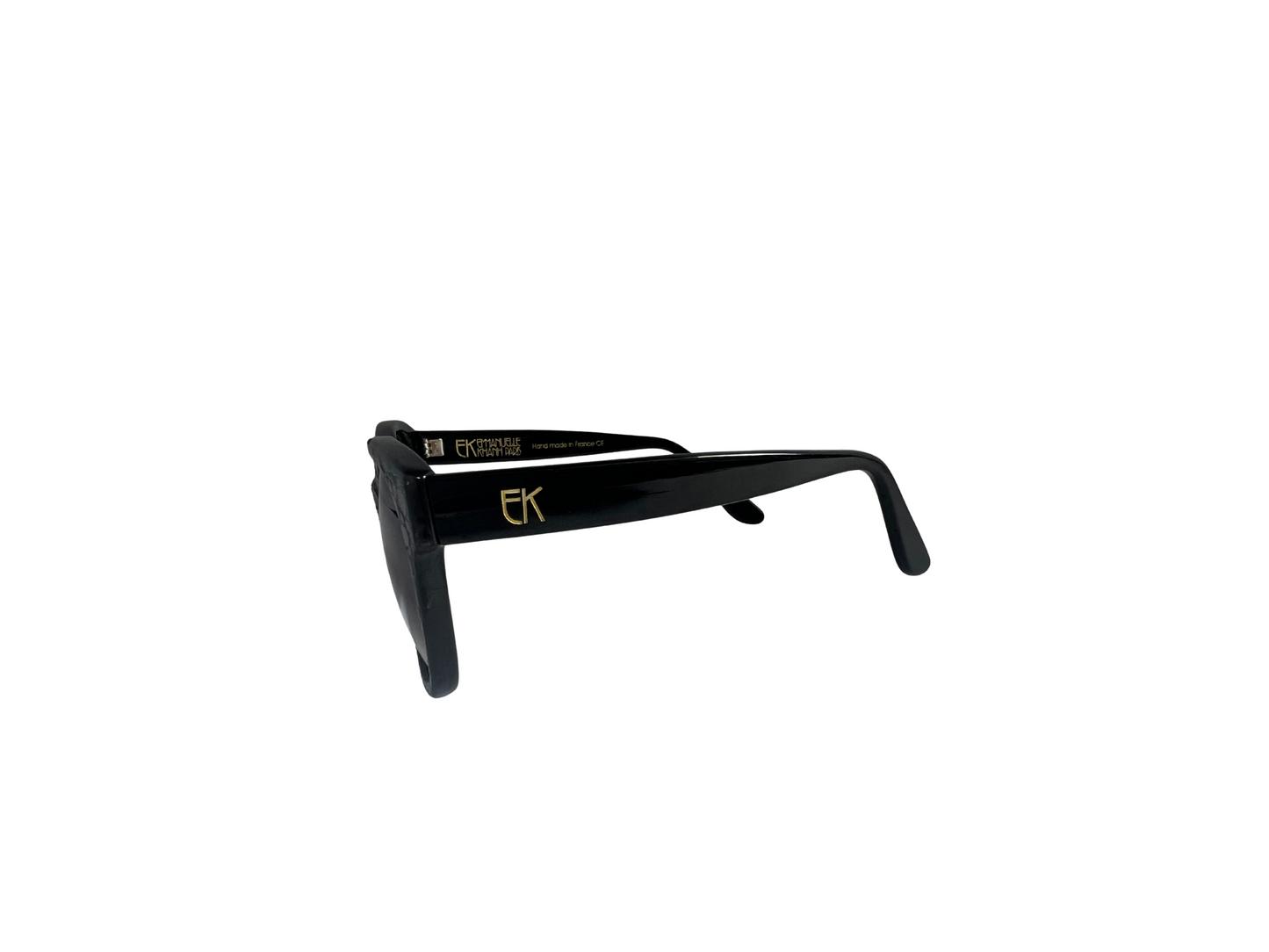 Emmanuelle Kahnh - Lunettes de soleil Vintage Noires - Acétate - Made in France - Vintage 8080 16