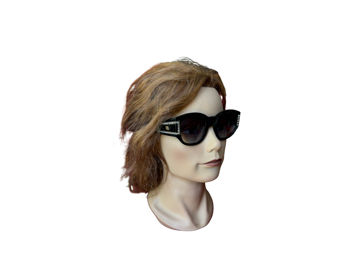 Emmanuelle Kahnh Sport Optique - Lunettes de soleil à Strass Vintage - Noir - Handmade in France - Modèle 6495 - BL - 16 - S