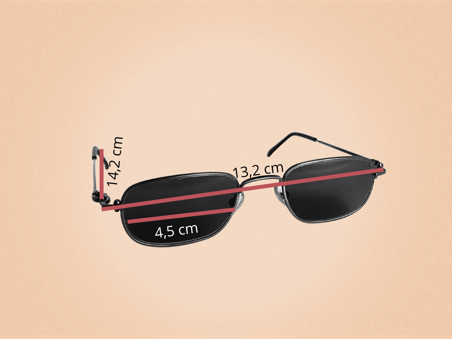 Lanvin – Lunettes de Soleil Vintage Rectangulaires – Métal Doré Vieilli – Verres Noirs – Made in France