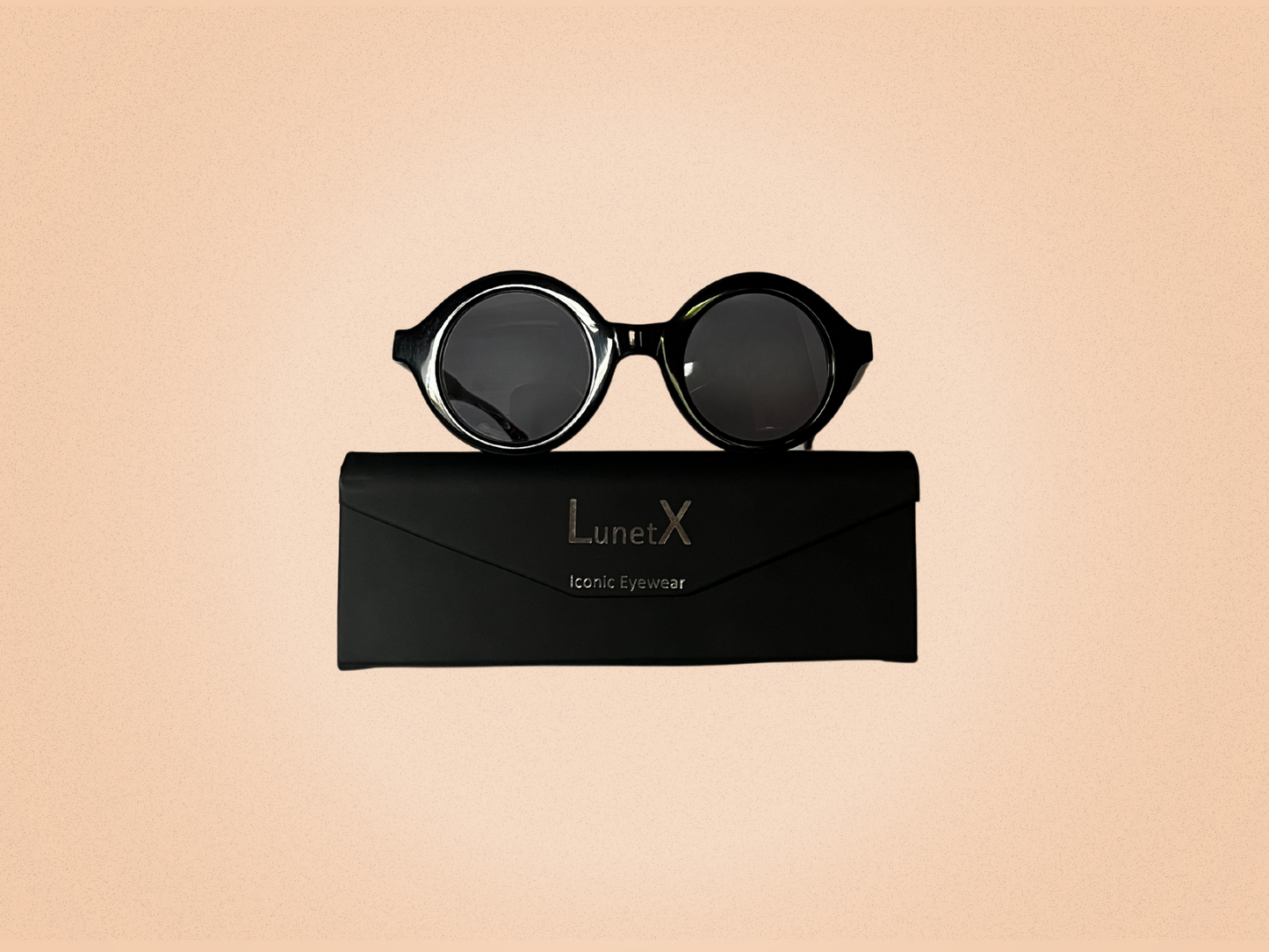 Lunettes de Soleil Vintage Et Vous Paris – Modèle 1B008 BPLA 001 – Monture Ronde Noire Brillante – Fabriquées en France