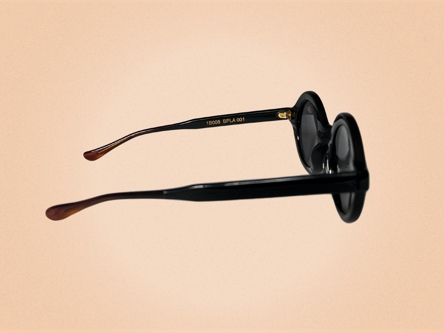 Lunettes de Soleil Vintage Et Vous Paris – Modèle 1B008 BPLA 001 – Monture Ronde Noire Brillante – Fabriquées en France