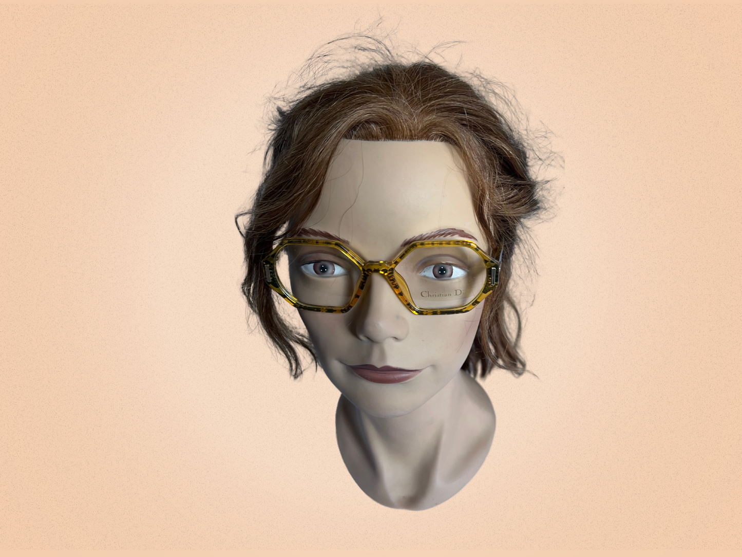 Christian Dior - Lunettes jaune et marron Vintage - Modèle 2597- Fait main en Allemagne