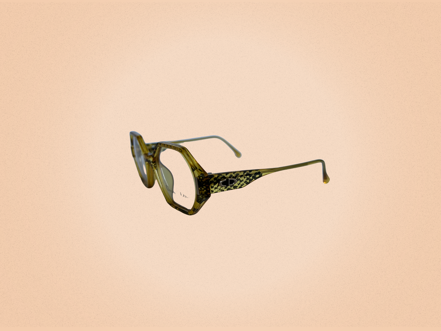 Christian Dior - Lunettes jaune et marron Vintage - Modèle 2597- Fait main en Allemagne
