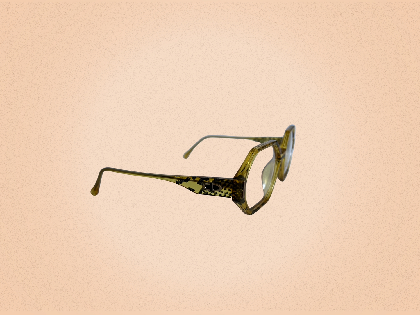 Christian Dior - Lunettes jaune et marron Vintage - Modèle 2597- Fait main en Allemagne
