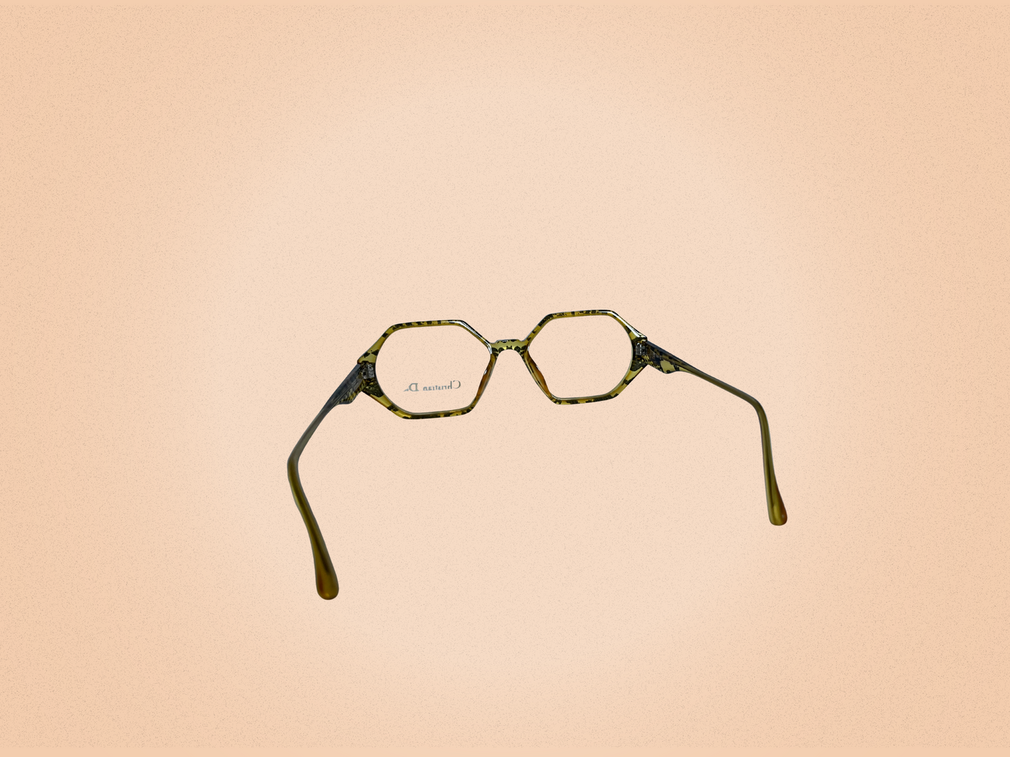Christian Dior - Lunettes jaune et marron Vintage - Modèle 2597- Fait main en Allemagne