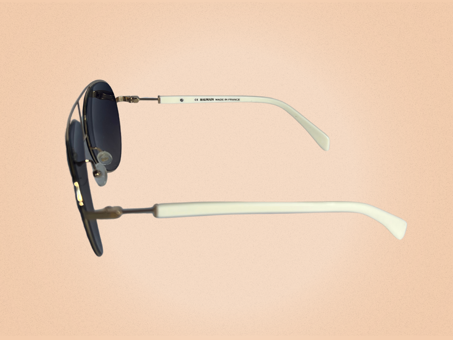 Lunettes de Soleil Balmain Paris – Modèle BL 2103 C03 – Blanc & Doré – Fabriquées en France