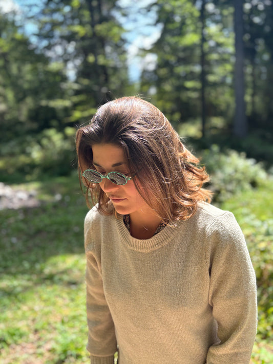 Agnès b. Lunettes de soleil rayées - Vintage - Made in France