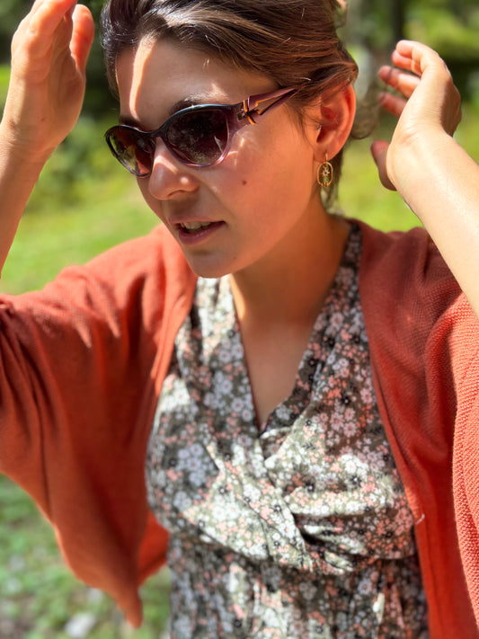 Boz by J.F Rey - Modèle PIN'UP - Lunettes de soleil Vintage - Violet et orange - Acétate et Métal - Vintage