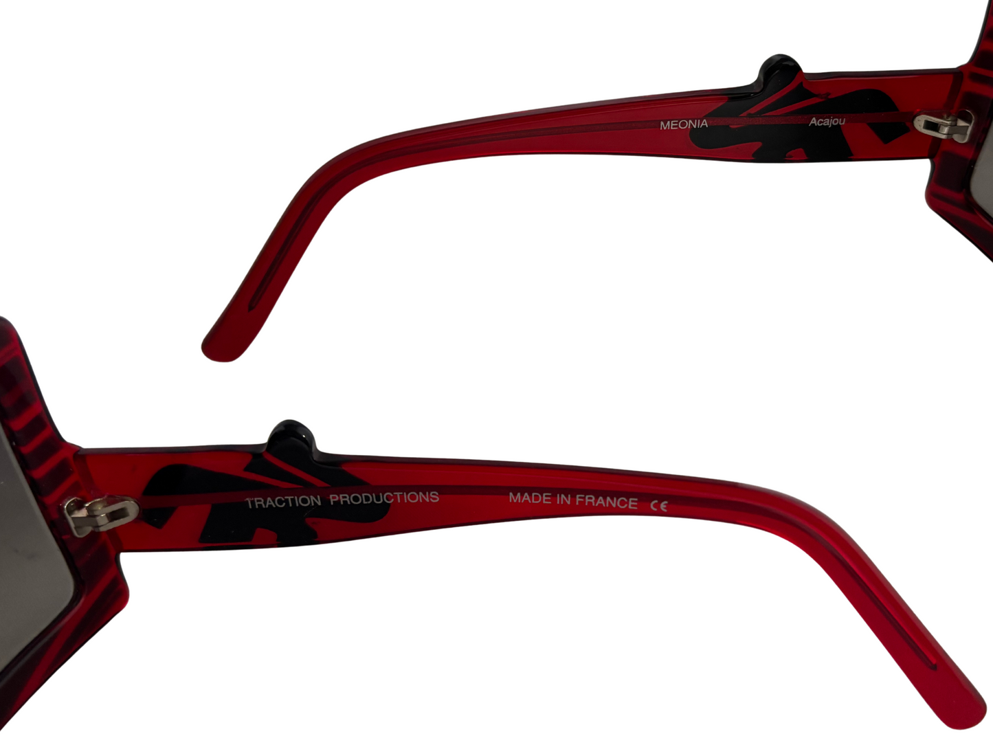 Traction Productions - Lunettes de soleil Vintage rouge et noire - Meonia