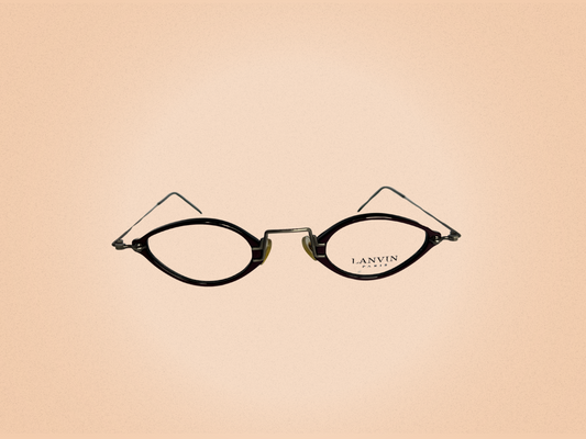 Lanvin 1225 C.008 – Lunettes de Vue Vintage – Pourpre & Argent Vieilli – Ovale Mini – Made in France