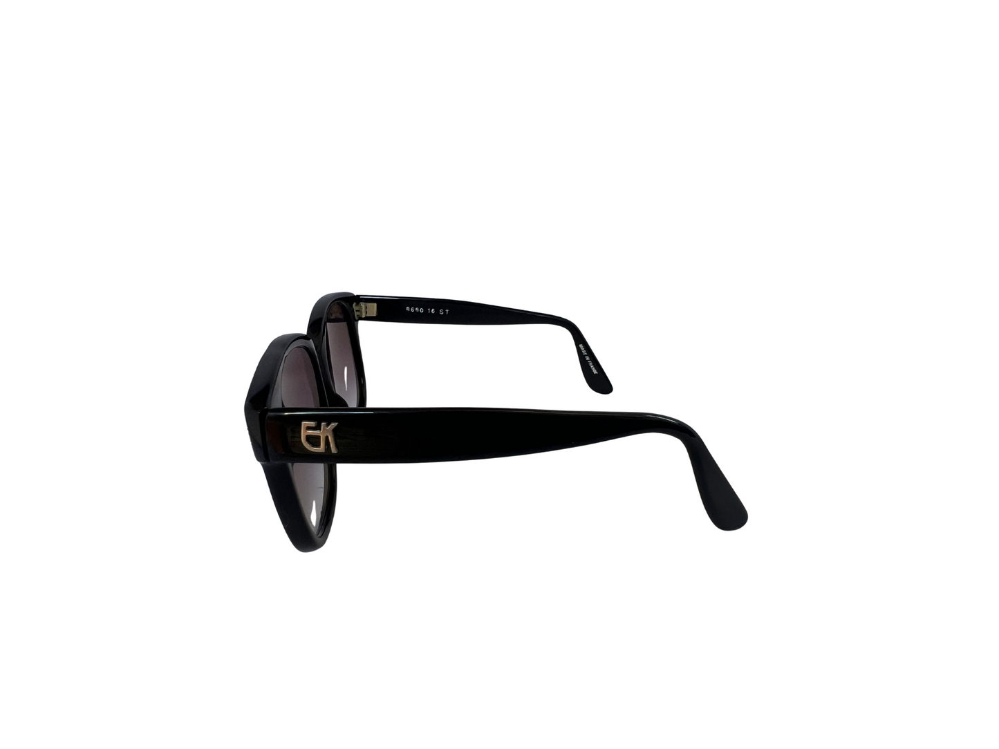 Emmanuelle Khanh - Lunettes de soleil Vintage noires avec des Strass - Modèle 8680 16 ST