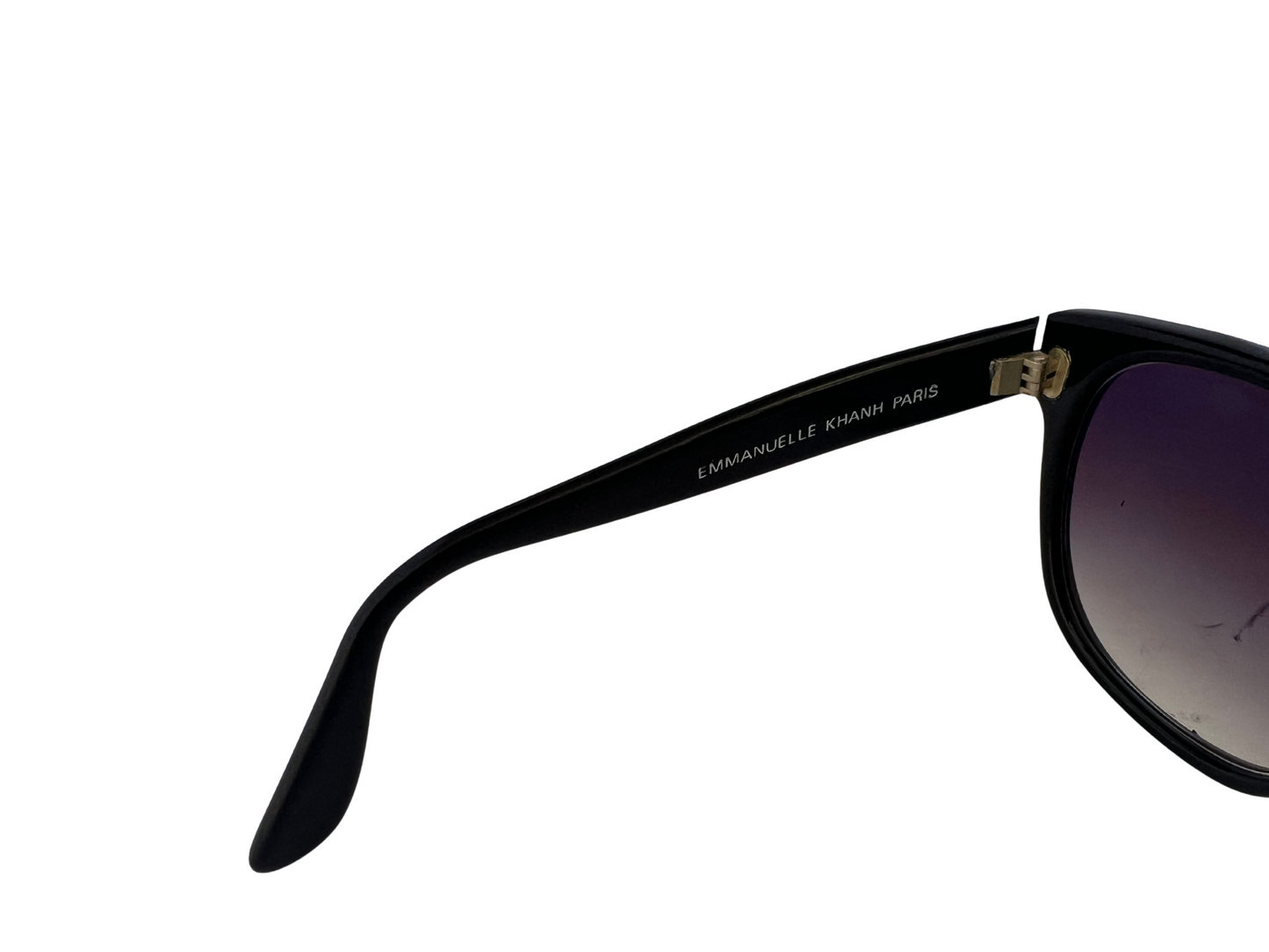 Emmanuelle Khanh - Lunettes de soleil Vintage noires avec des Strass - Modèle 8680 16 ST