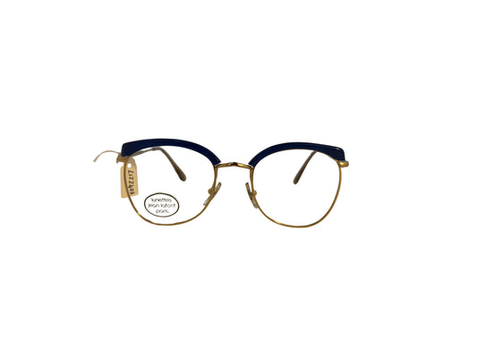 JEAN LAFONT Lunettes de vue vintage bleu & or – Modèle 6/7 516 – Made in France