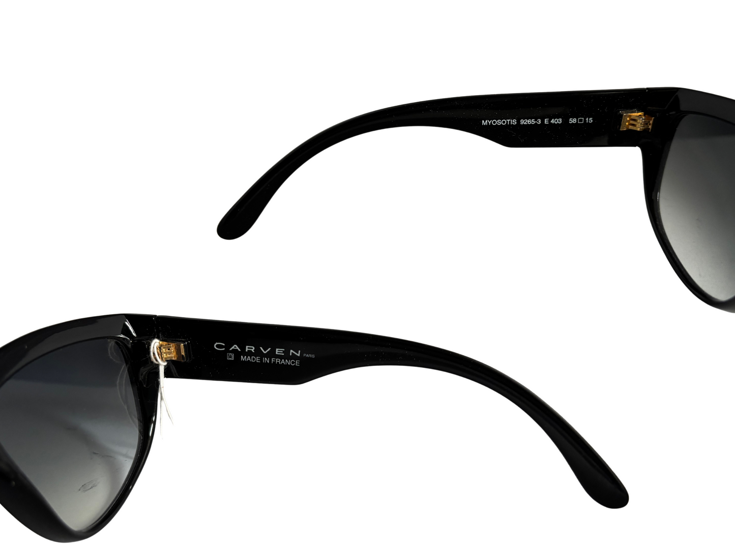 Carven - Lunettes de soleil Noires et bordeaux Vintage - Modèle MYOSOTIS  - Made in France