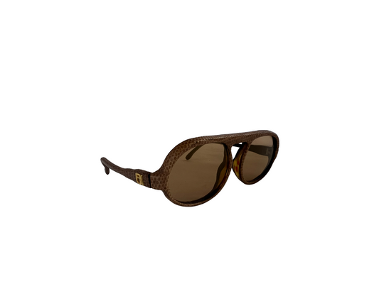 Emmanuelle Kahnh - Lunettes de soleil Vintage en Python - Beige - Ultra rares