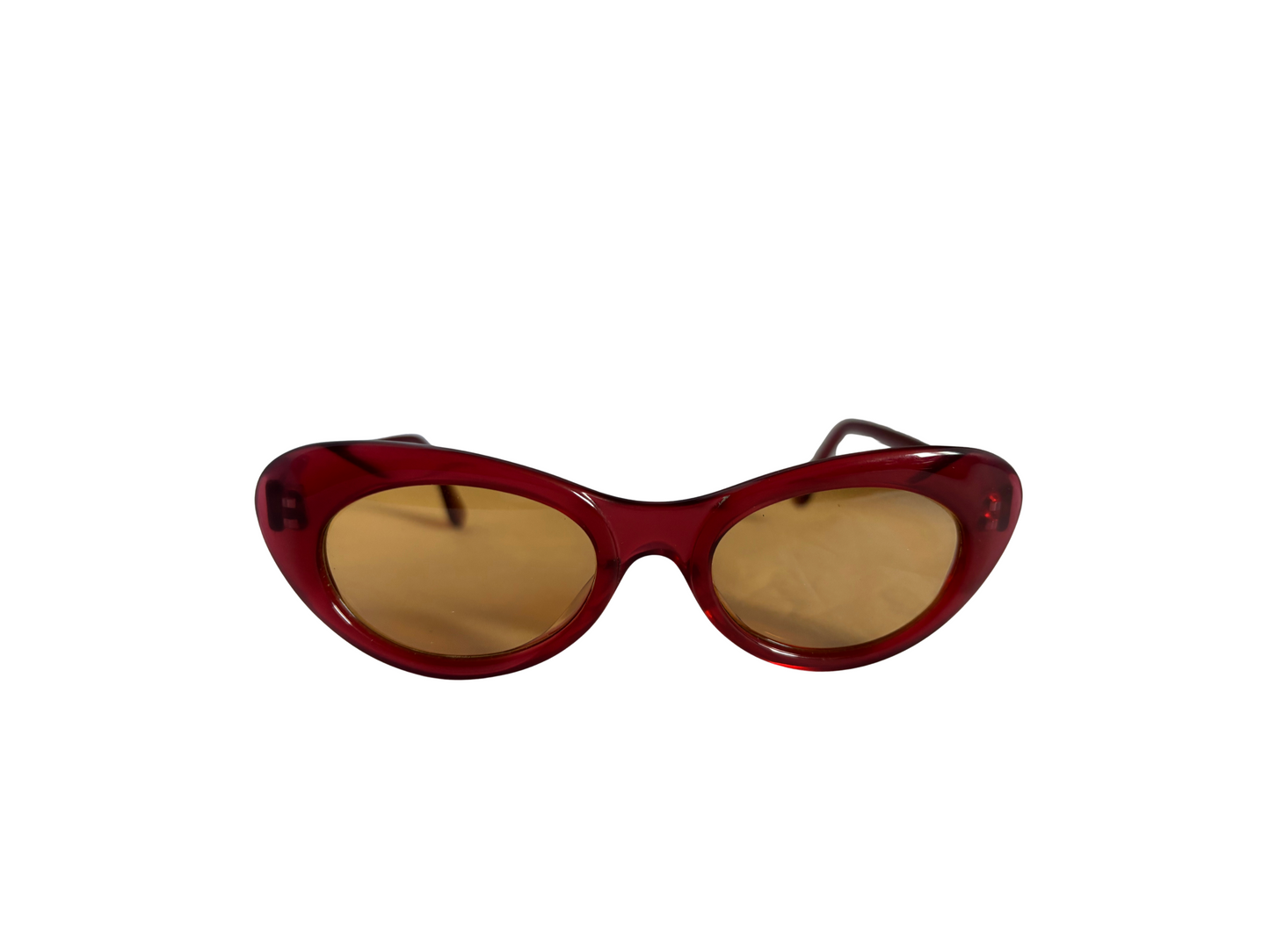 Agnès b. Lunettes de soleil Vintage - Rouges avec verres oranges - Modèle ANNA