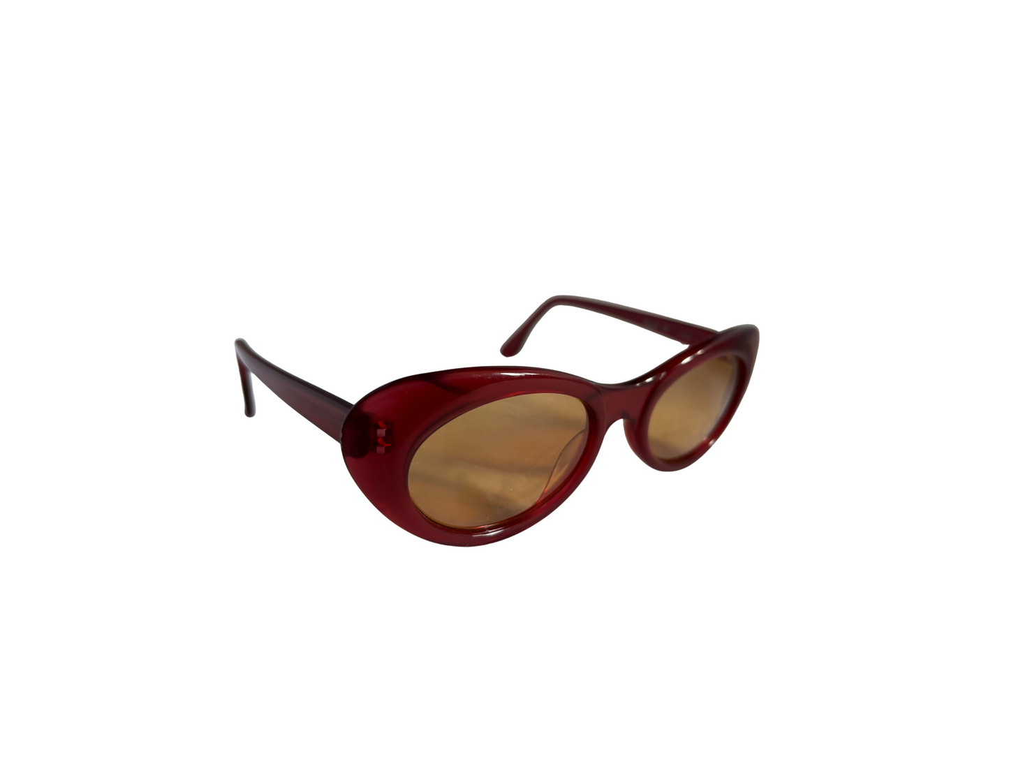 Agnès b. Lunettes de soleil Vintage - Rouges avec verres oranges - Modèle ANNA