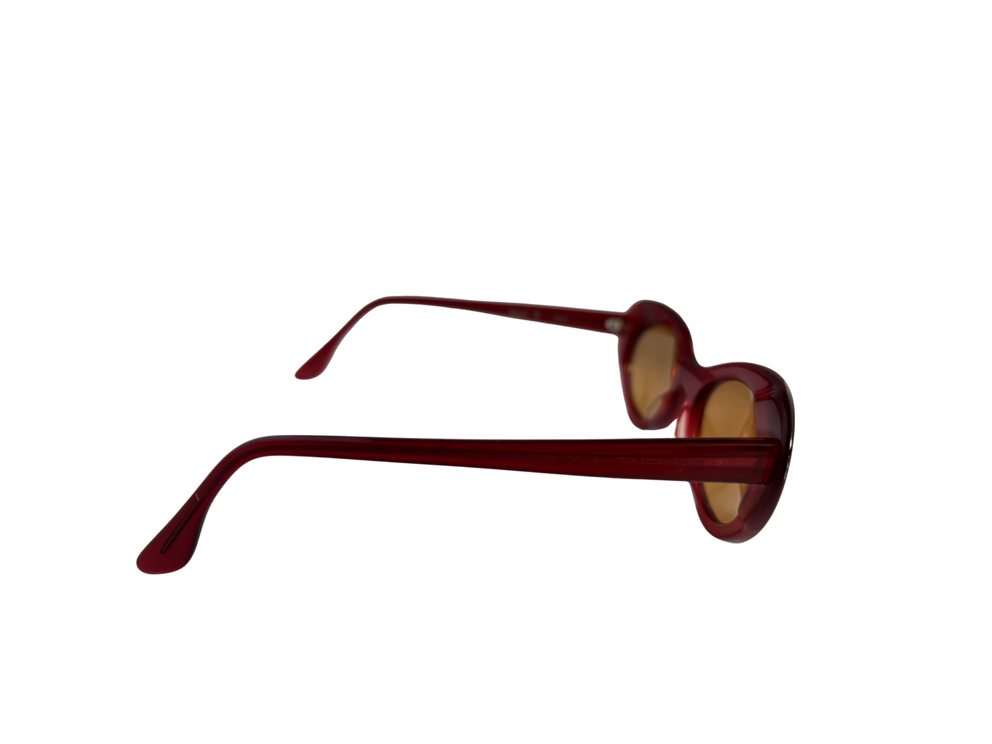 Agnès b. Lunettes de soleil Vintage - Rouges avec verres oranges - Modèle ANNA