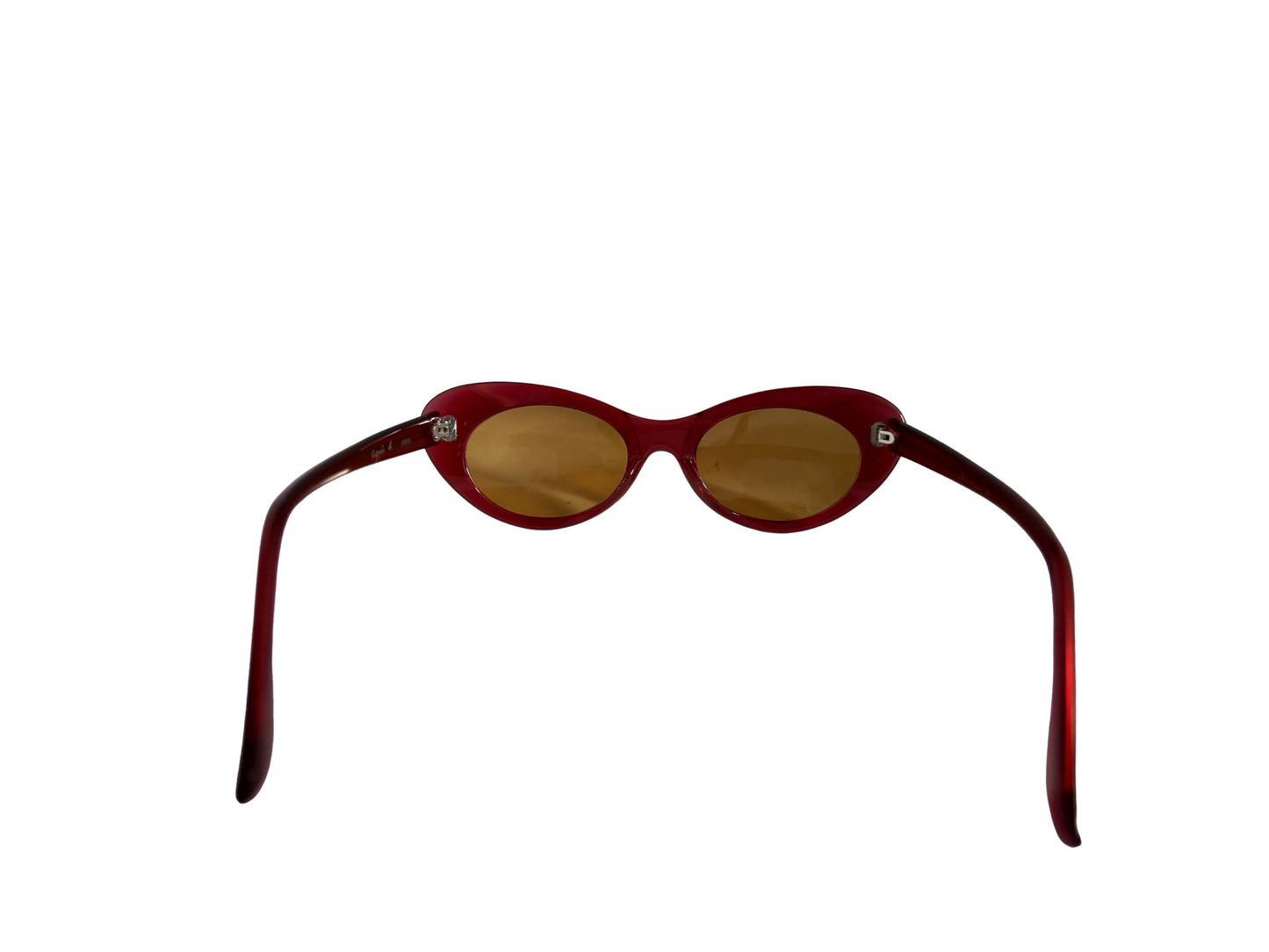 Agnès b. Lunettes de soleil Vintage - Rouges avec verres oranges - Modèle ANNA