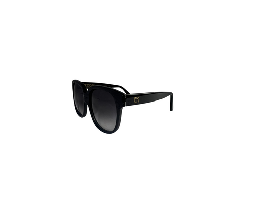 Emmanuelle Kahnh - Lunettes de soleil Vintage Noires - Acétate - Made in France - Vintage 8080 16