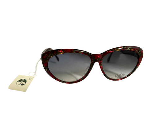 Carven - Lunettes de soleil Vintage rouge et doré - Handmade in France - Modèle Violette