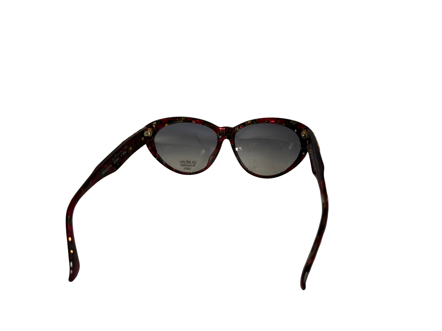 Carven - Lunettes de soleil Vintage rouge et doré - Handmade in France - Modèle Violette