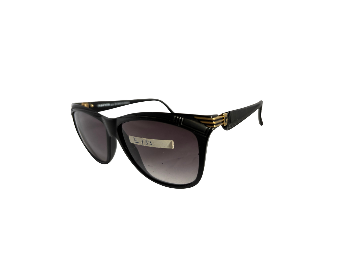Carven - Lunettes de soleil Vintage Made in France - Noir et doré - modèle LILAS