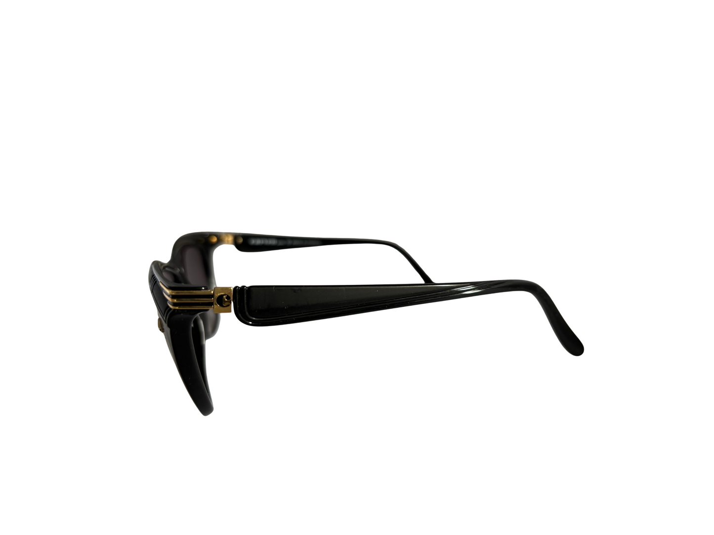 Carven - Lunettes de soleil Vintage Made in France - Noir et doré - modèle LILAS