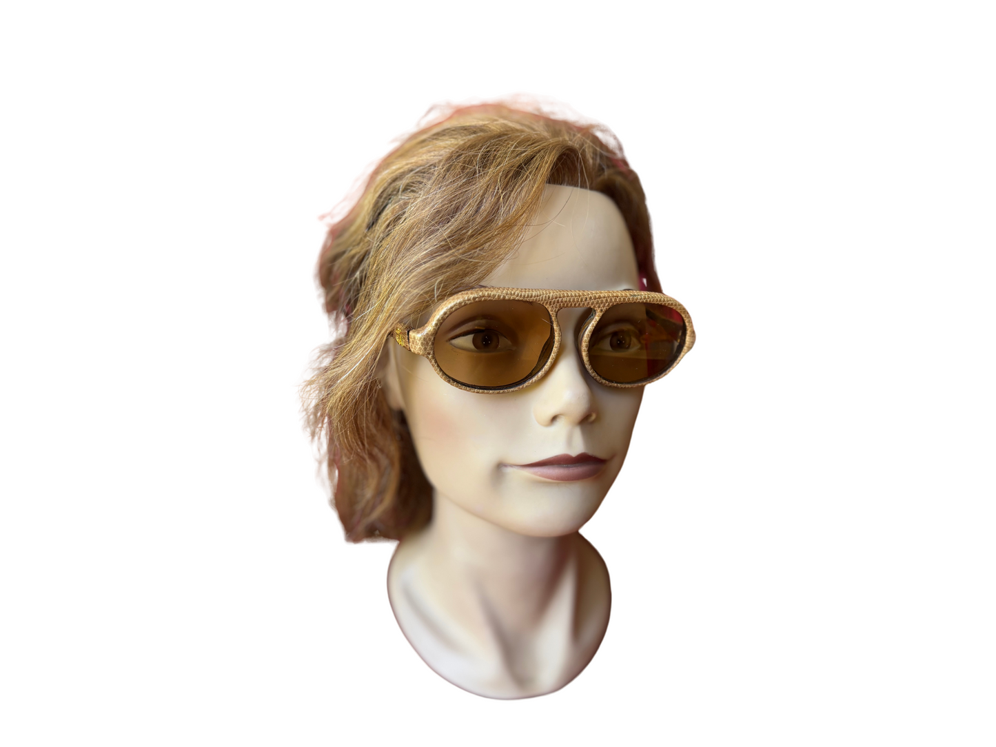 Emmanuelle Kahnh - Lunettes de soleil Vintage en Python - Beige - Ultra rares