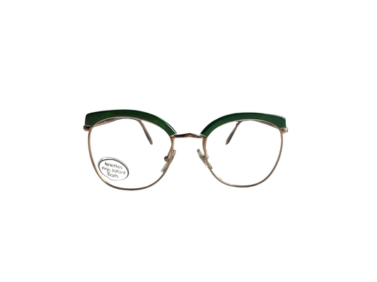 JEAN LAFONT Vintage green & gold eyeglasses – Model 6/7 516 – Made in France