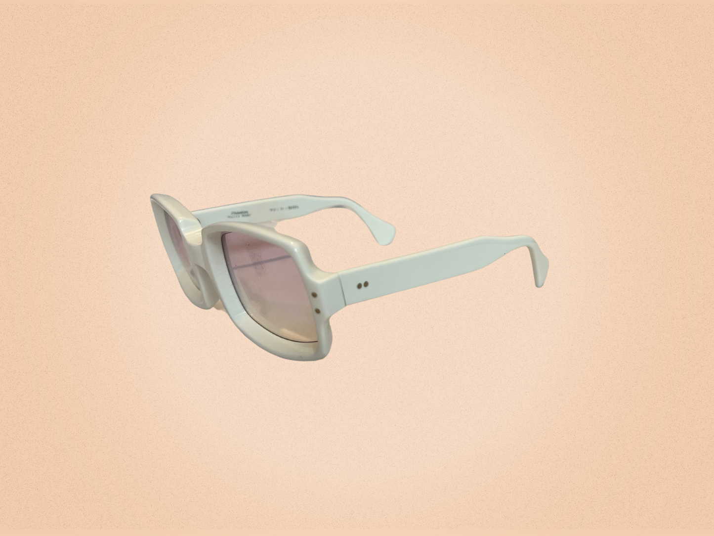 Pierre Marly Télésol – Lunettes solaires vintage iconiques – Acétate blanc nacré – Made in France