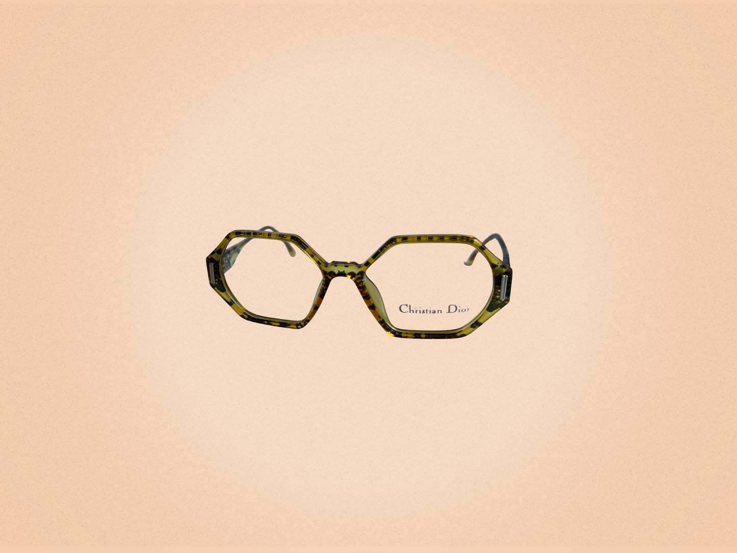 Christian Dior - Lunettes jaune et marron Vintage - Modèle 2597- Fait main en Allemagne