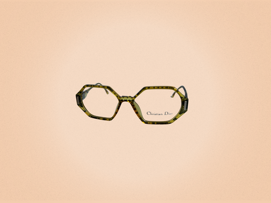Christian Dior - Lunettes jaune et marron Vintage - Modèle 2597- Fait main en Allemagne