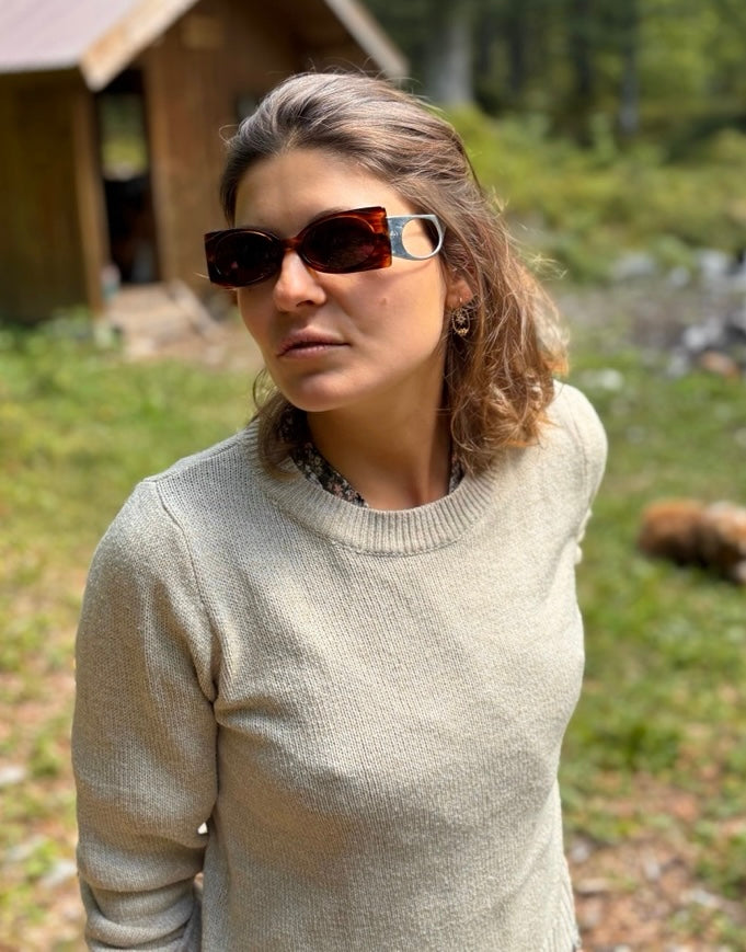 Boz - Lunettes de soleil vintage chrome et marron - modèle ESENCIA - made in France