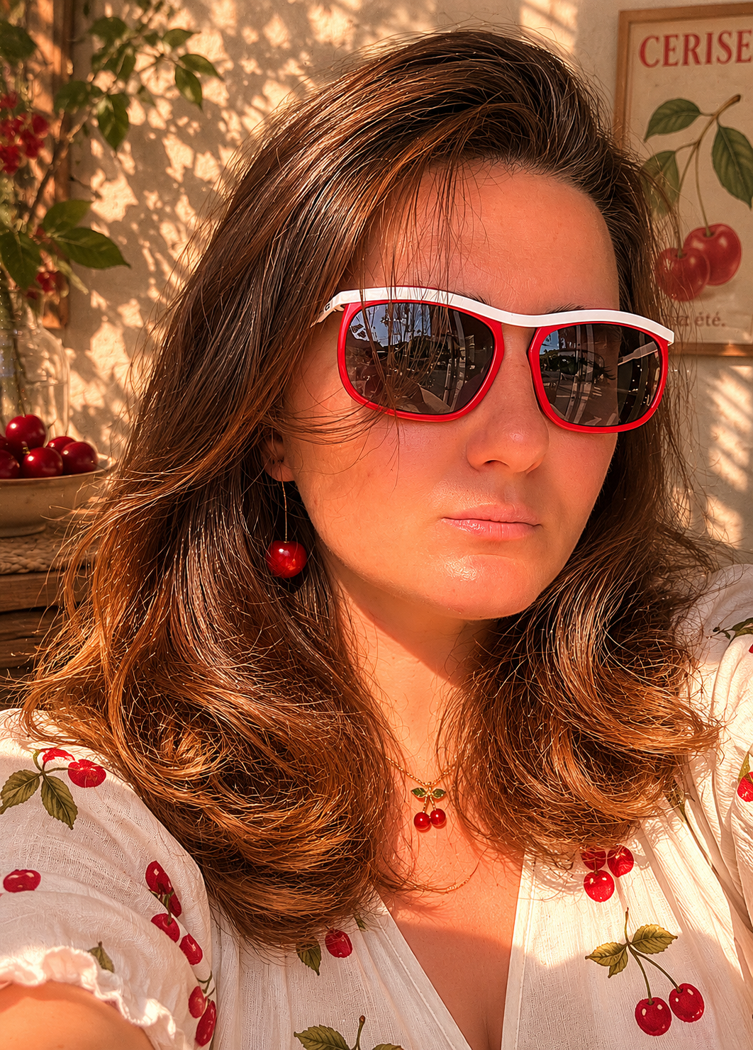 Naf-Naf - Lunettes de soleil Vintage rouge – "J'TEVE" réf. N.N.S. 54 / 109