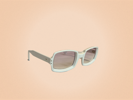 Pierre Marly Télésol – Lunettes solaires vintage iconiques – Acétate blanc nacré – Made in France