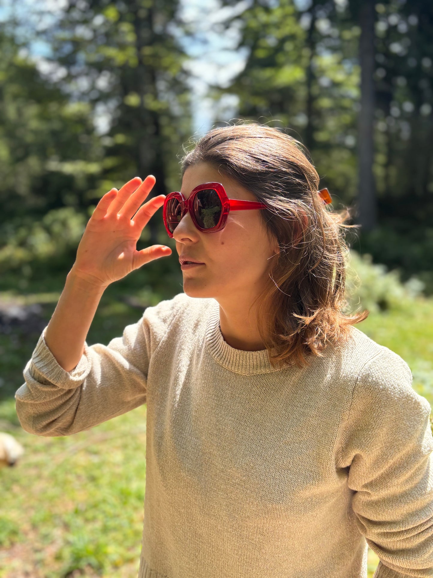 Et Vous - Lunettes de soleil vintage rouges - modèle EV4710RD